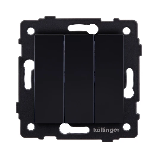 REA-S-012BK Выключатель 3-клавишный 10А/250В черный Kollinger REA-S-012BK для Aspekt, Eleganz, Reflex