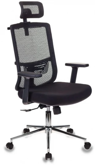 MC-612-H/B/26-B01 Кресло руководителя Бюрократ MC-612-H черный BM-11 сиденье черный 26-В01 сетка/ткань с подголов. крестовина металл хром