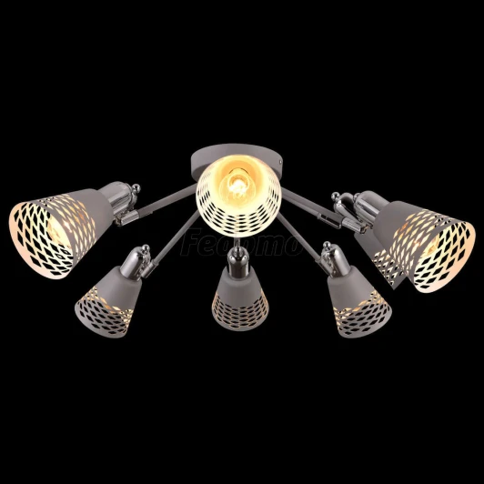 75096/8C GRAY Люстра потолочная Natali Kovaltseva Vision, 8 плафонов, серый с хромом