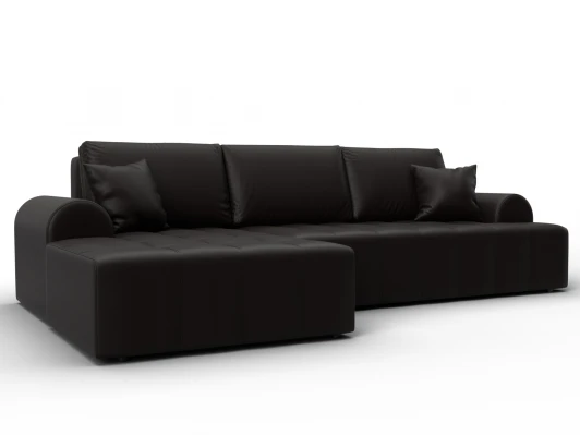 134752L Диван угловой Лига-080 угол левый (ДСП/Пластик/Экокожа/Коричневый) Лига Диванов 134752L