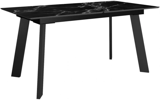 00-00075521 Стол DikLine DKH160, керамика 160(200)х90, мрамор черный матовый, опоры черные (2 уп.) арт.00-00075521