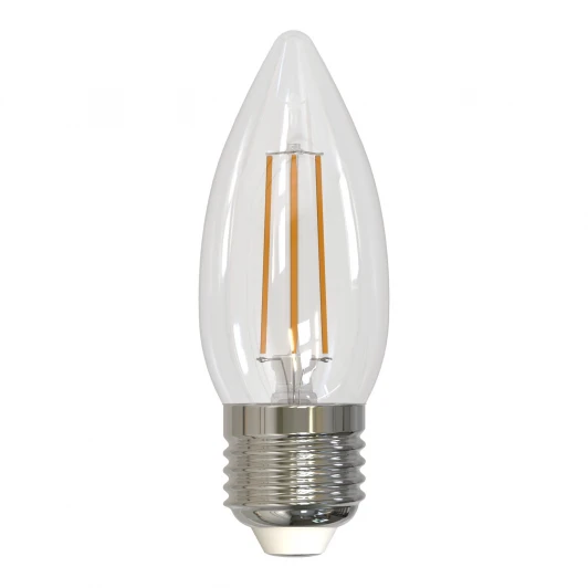 LED-C35-9W/3000K/E27/CL/DIM GLA01TR картон Лампочка светодиодная свеча прозрачная E27 9W 3000K Uniel LED-C35-9W/3000K/E27/CL/DIM GLA01TR