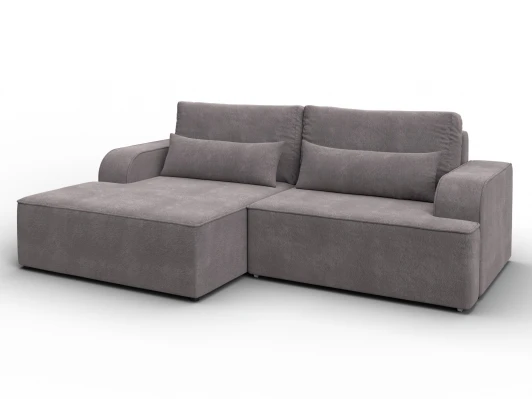 137288L Диван угловой Лига-120 угол левый (ДСП,Брус,Фанера,ЛДС,Велюр/Бежевый) Лига Диванов 137288L