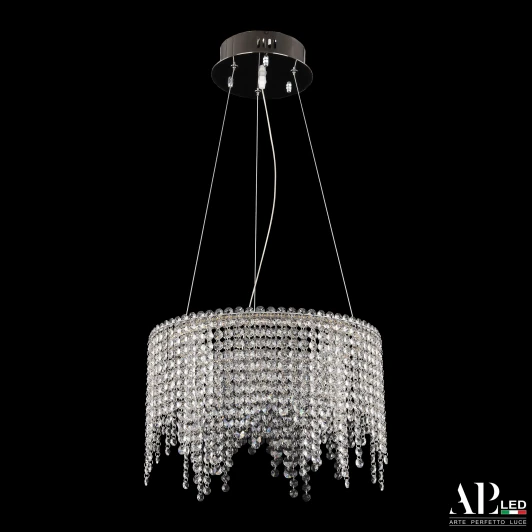 SH02.40.B.Ni.4000 Подвесная люстра светодиодная APL LED Sicilia SH02.40.B.Ni.4000 (220V, хрусталь, на тросе)