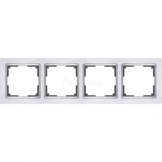 WL03-Frame-04-white Рамка на 4 поста Werkel Snabb, белый с хромом