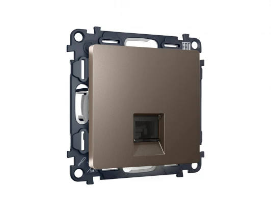 MA642005 Комплект механизма Ethernet RJ-45 розетки экранированной с автоматической защитной шторкой встраиваемый (темная бронза матовый) Ambrella Volt QUANT MA642005