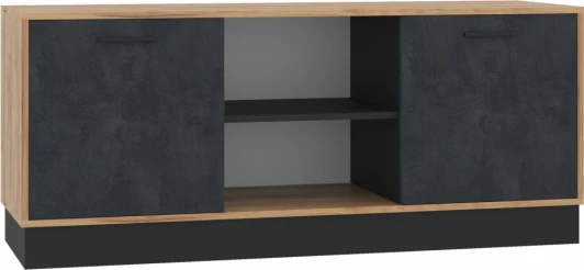 567677 Комод Woodville Леви 140 дуб крафт золотой / черный / угольный камень