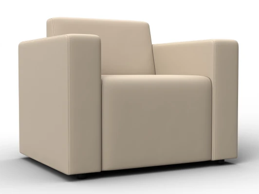 132465 Кресло Лига-093 (ДСП,Брус,Фанера/Пластик/Экокожа/Бежевый) Лига Диванов 132465