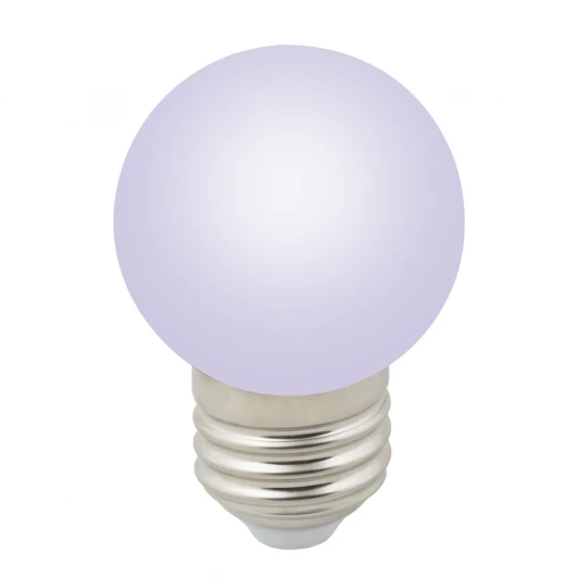 LED-G45-1W/RGB/E27/FR/С Лампочка светодиодная RGB шар белая E27 1W Volpe LED-G45-1W/RGB/E27/FR/С
