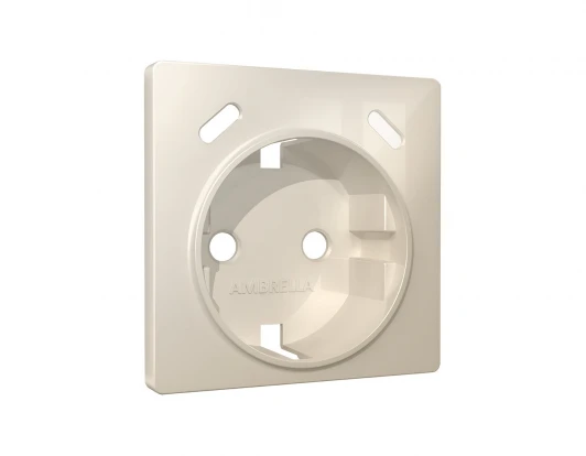 AP3105 Лицевая панель для электрической розетки с заземлением и шторками 2хUSB Type-C (бежевый глянец) Ambrella Volt QUANT AP3105