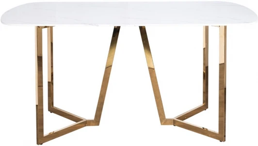 47ED-20501 Стол обеденный белый/золото 160*90*75см Garda Decor арт.47ED-20501