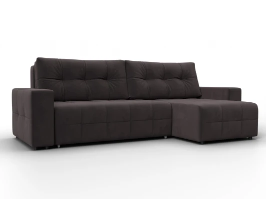 137606 Диван угловой Лига-122 угол универсальный (ДСП,Брус,Велюр/Коричневый) Лига Диванов 137606