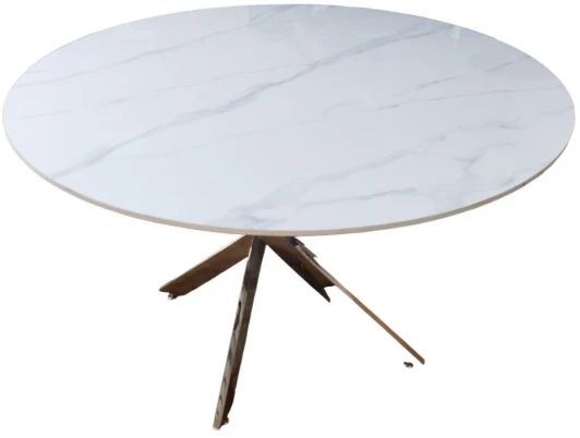 DT-2850.2casa Стол обеденный IST-CASA Элис Силвер DT-2850, 120х120х75 см, белый мрамор