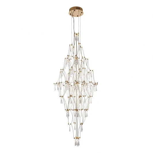 ML.7826.600P GD Подвесная люстра светодиодная хрустальная с пультом с регулировкой цветовой температуры Modelux ML.7826.600P GD