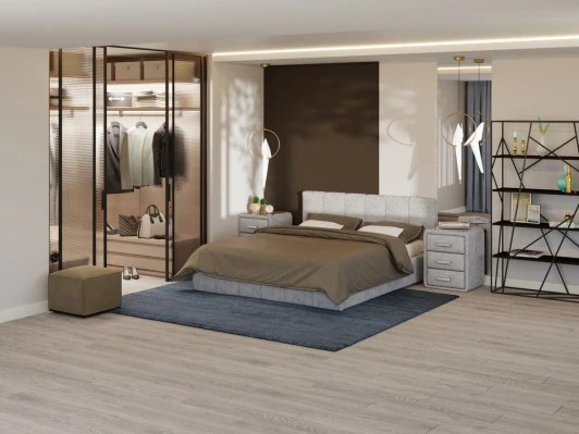 1934368 PROxSON Кровать Varna Grand без основания (Ткань: Жаккард Tesla Стальной) 180x200