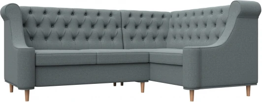 123824 Диван кухонный угловой Бронкс правый угол (Серый/Рогожка) Лига Диванов арт.123824