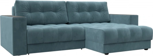 128456 Диван угловой с декором Лига-049 НПБ Лига Диванов (Велюр) арт.128456