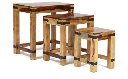 10045 Набор табуреток/столиков Бомбей - 0077 Natural (натуральный) (палисандр)