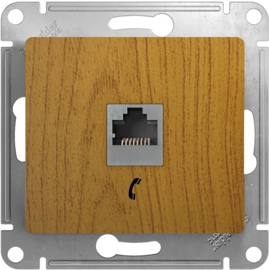 GSL000581T Телефонная розетка встраиваемая RJ-11 (дуб) Systeme Electric Glossa GSL000581T