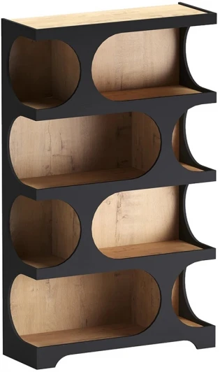 907012 Стеллаж Calista ОГОГО Обстановочка! (МДФ,ЛДСП/Черный) арт.907012