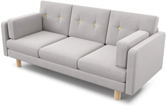 211006 Диван Arsko прямой Ингвар Б велюр серый