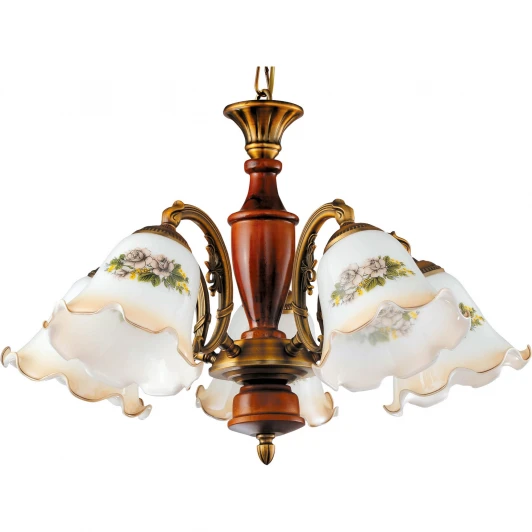 857-05-03 красное дерево+бронза Подвесная люстра N-Light 857 857-05-03 красное дерево+бронза