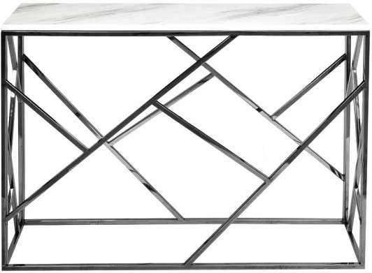 GY-CST2051214BLSM Консольный стол Garda Decor GY-CST2051214BLSM (Хром/Белый мрамор)