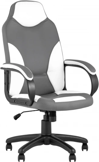 УТ000025618 Кресло компьютерное игровое Кронос экокожа серый/белый Stool Group УТ000025618