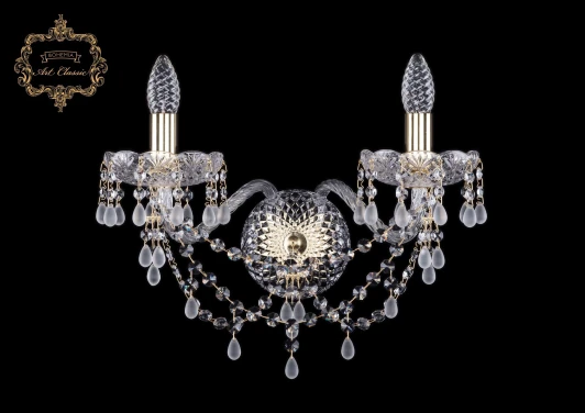 10.24.2.200.XL.Gd.V0300 Бра Art Classic 10.24 10.24.2.200.XL.Gd.V0300 (220V, хрусталь, подвески, подсвечник, свеча)