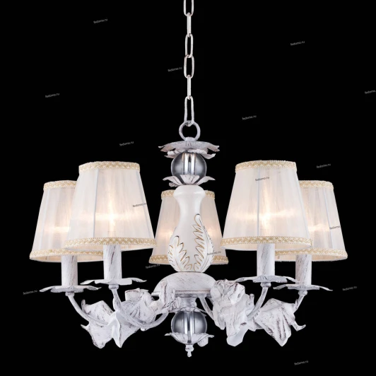 70043-5C WHITE GOLD Люстра подвесная Natali Kovaltseva Lady, 5 плафонов, золото с белым и прозрачным