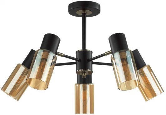 5644/5C Потолочная люстра на штанге Lumion Ronnie 5644/5C черный, бронза E14 5*40W 220V