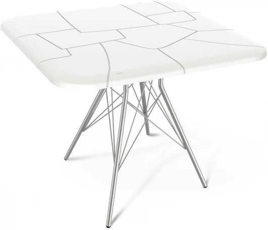 9382301802 Стол SHT-TU2-1/TT30 83/83 белый/хром лак Sheffilton SHT-TU2-1 9382301802