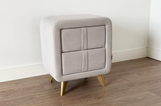 TM-001.2.2173 Тумба прикроватная Софи 2 Mebelson (Ткань,Пластик/Серый) арт.TM-001.2.2173