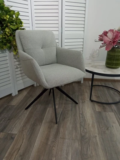 621M05247 Стул MEADOW 360 град. поворот. Серый Lake-450, ткань / черный каркас / Товарный знак DISAUR