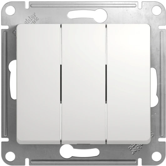 GSL000131 Выключатель встраиваемый трехклавишный (белый) Systeme Electric GSL000131