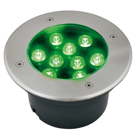 ULU-B12A-9W/GREEN IP67 GREY Встраиваемый светильник уличный Uniel ULU-B12A-9W/GREEN IP67 GREY (LED, 220V, круглые)