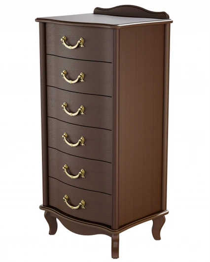 008551 Комод Джульетта узкий 6 ящ., орех Л Mebelik арт.008551