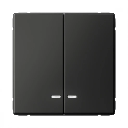 GAL001453 Выключатель двухклавишный с подсветкой (базальт) Systeme Electric GAL001453