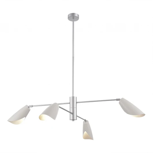 SLE1254-103-04 Потолочная люстра на штанге Evoluce Alton SLE1254-103-04 Серебристый/Белый, серебристый E14 4*60W