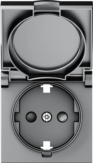 DE45440 Накладка для розетки Schuko с заземлением, с крышкой, 16A 250 В~, матовый серый IP44 Donel A07 DE45440