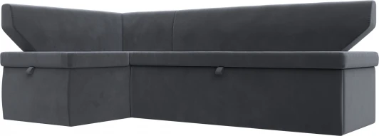 126108L Диван кухонный угловой Омура левый угол (Серый/Велюр) Лига Диванов арт.126108L