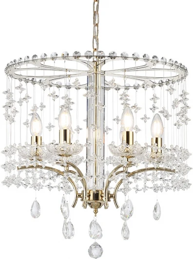 8606/C gold Подвесная люстра хрустальная Newport 8600 8606/C gold (220V, на цепи, подсвечник, свеча)