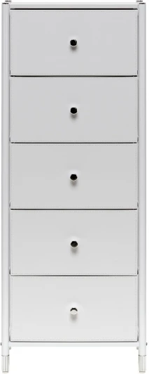 2500000209697 Комод Leset Нирита/Хайди, 5 ящиков, Белый (Сталь,Экокожа/Белый) арт.2500000209697