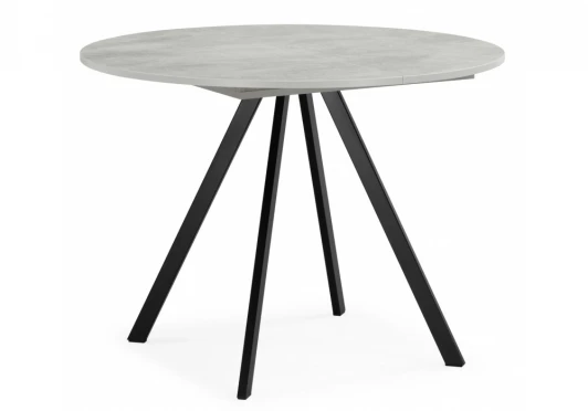 622873 Кухонный стол Woodville Карпер 90(120) бетон метрополитан / черный матовый