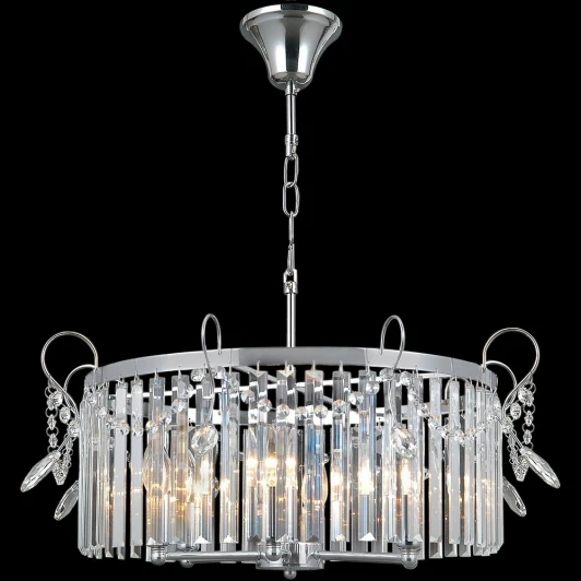 IL3530-6PSQ-39 CR Подвесная люстра ILLUMICO IL3530-6PSQ-39 CR (220V, хрусталь, на цепи)