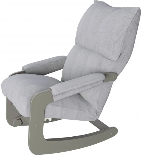 008374 Кресло-качалка (трансформер со стопором) Модель 81 Ткань лунар аш, каркас серый ясень от фабрики Mebelik