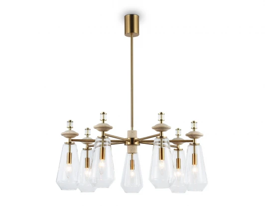 LH53306 Потолочная люстра на штанге с травертином Ambrella Ceramo Modern LH53306