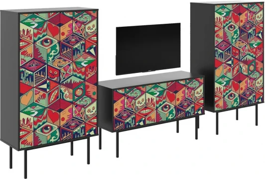 599572 Композиция Boho Color 3 ОГОГО (арт.599572), (ЛДСП/Черный)