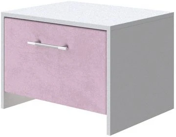 2024830 PROxSON Тумба Varna (ЛДСП Белая+ткань Белый/Teddy Розовый фламинго) 51x40