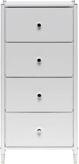 2500000209673 Комод Leset Нирита/Хайди, 4 ящика, Белый (Сталь,Экокожа/Белый) арт.2500000209673
